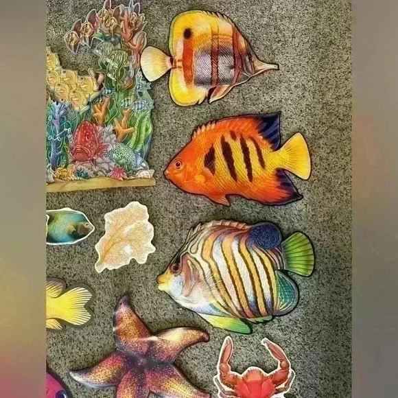 Vintage Ocean Animal Two Sides Die Cut Cardboard Cutouts Decorations Made In USA - Picture 6 of 6